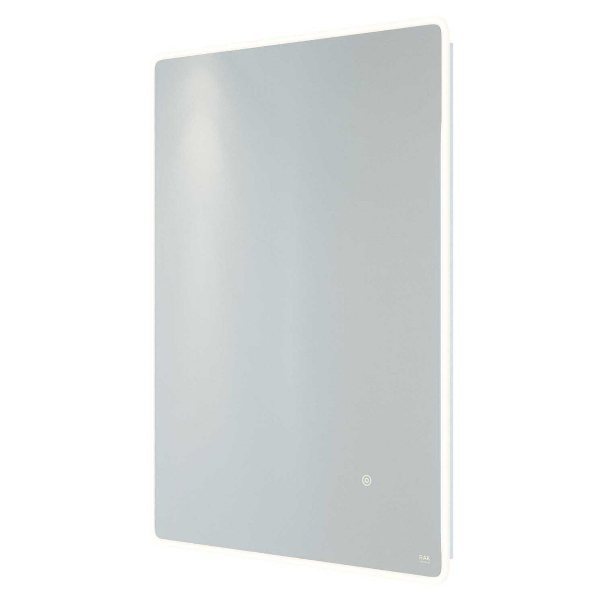 RAK Amethyst 500x700mm LED Illuminated Bathroom Mirror with Touch Sensor, Demister & Shaving Socket - IP44 Rated
