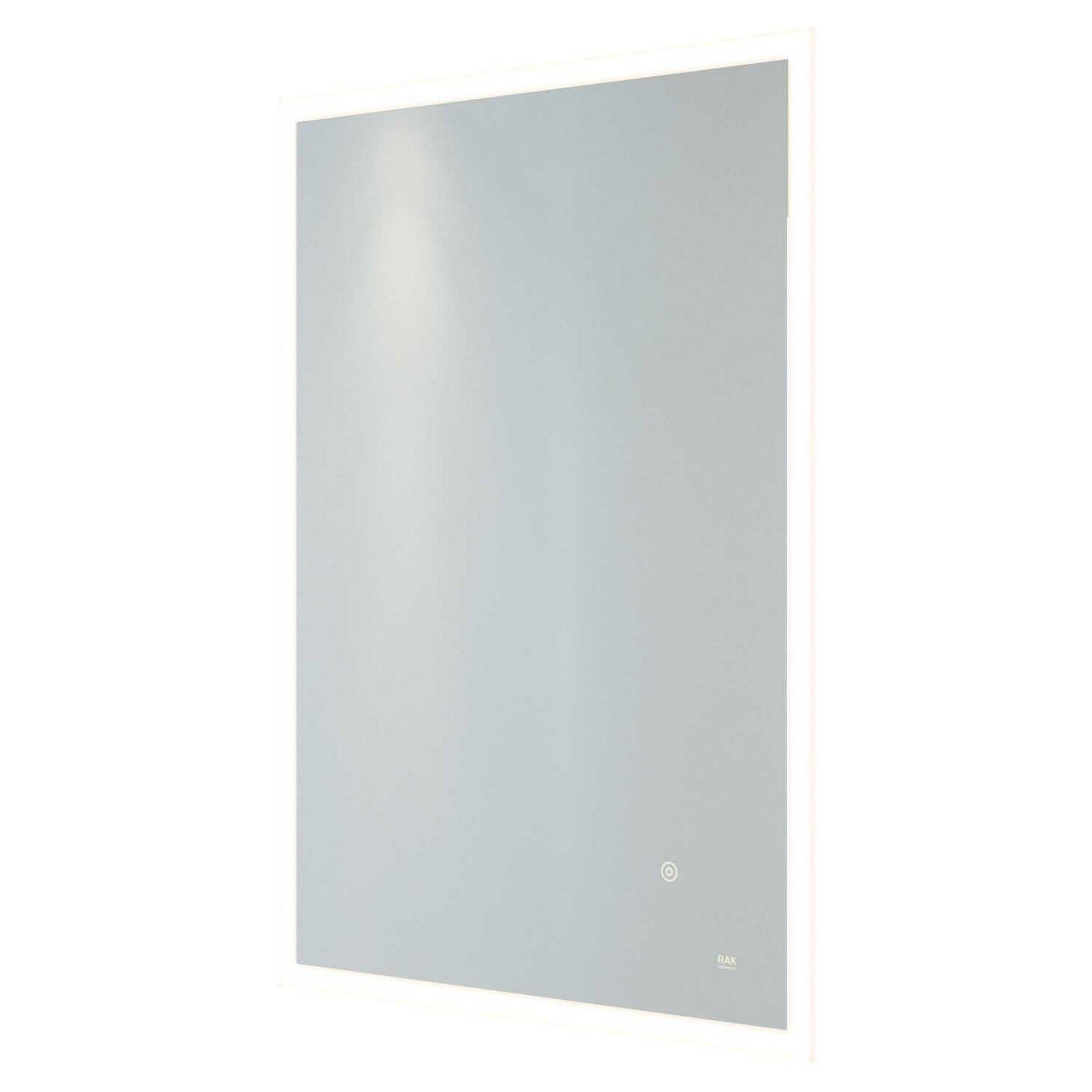RAK Cupid 500x700mm Rectangular LED Illuminated Bathroom Mirror with Touch Sensor & Demister Pad, IP44 - Silver