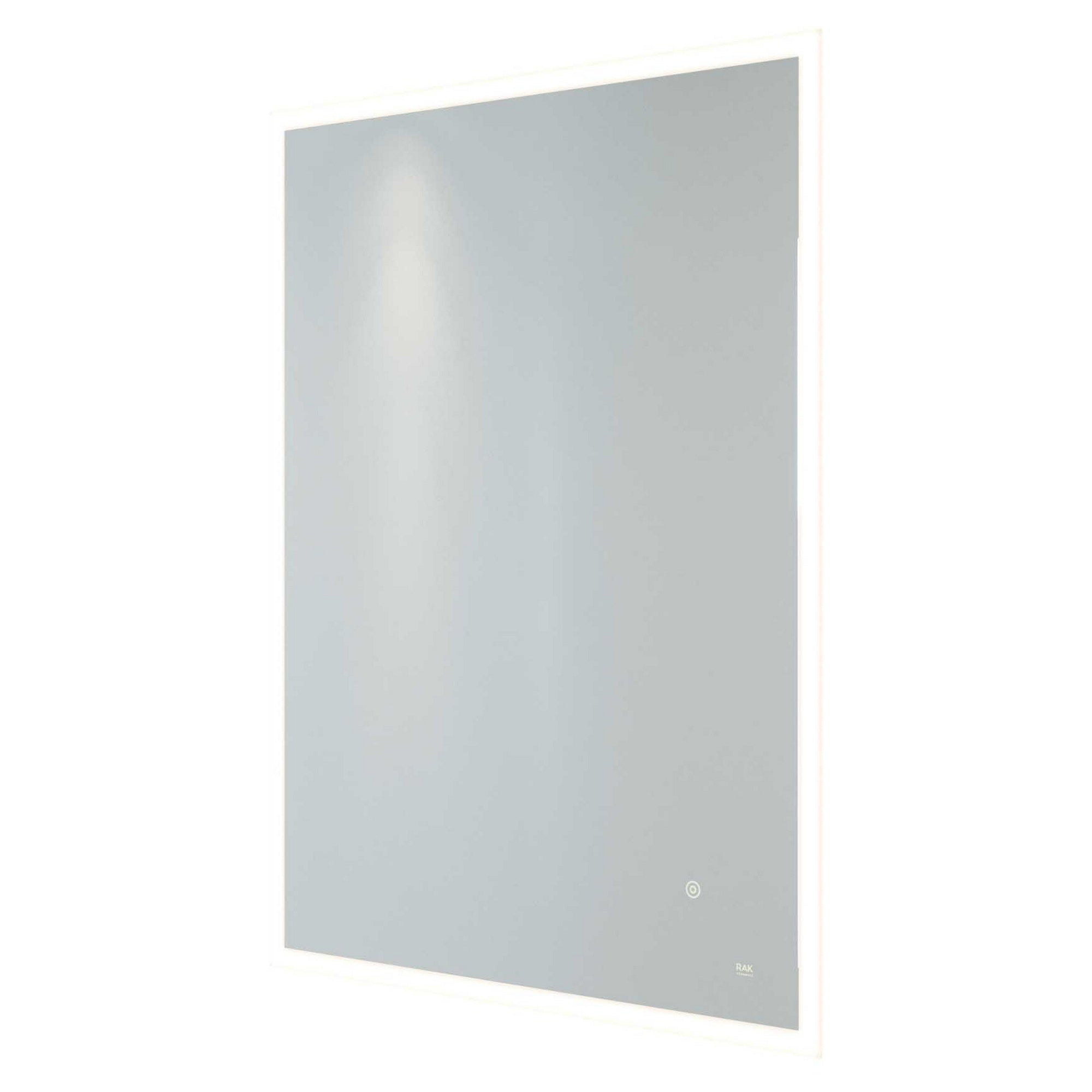 RAK Cupid 600x800 Rectangular LED Illuminated Bathroom Mirror with Demister & Shaving Socket