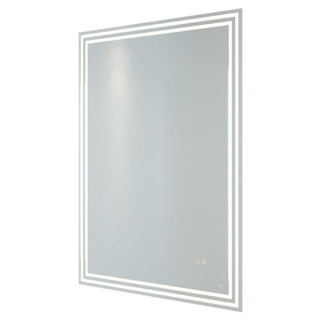 RAK Hermes 600x800mm Rectangular Illuminated Bathroom Mirror with Bluetooth, Demister & Shaving Socket - IP44