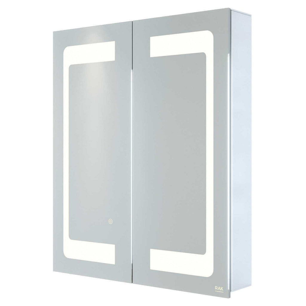 RAK Aphrodite 600x700mm LED Illuminated Double Door Bathroom Mirror Cabinet with Demister & Shaving Socket