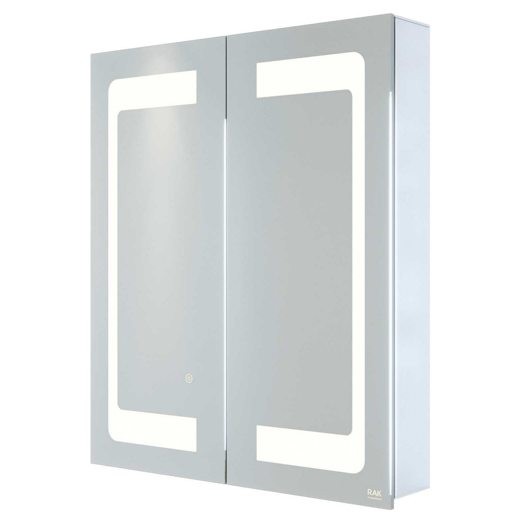 RAK Aphrodite 600x700mm LED Illuminated Double Door Bathroom Mirror Cabinet with Demister & Shaving Socket