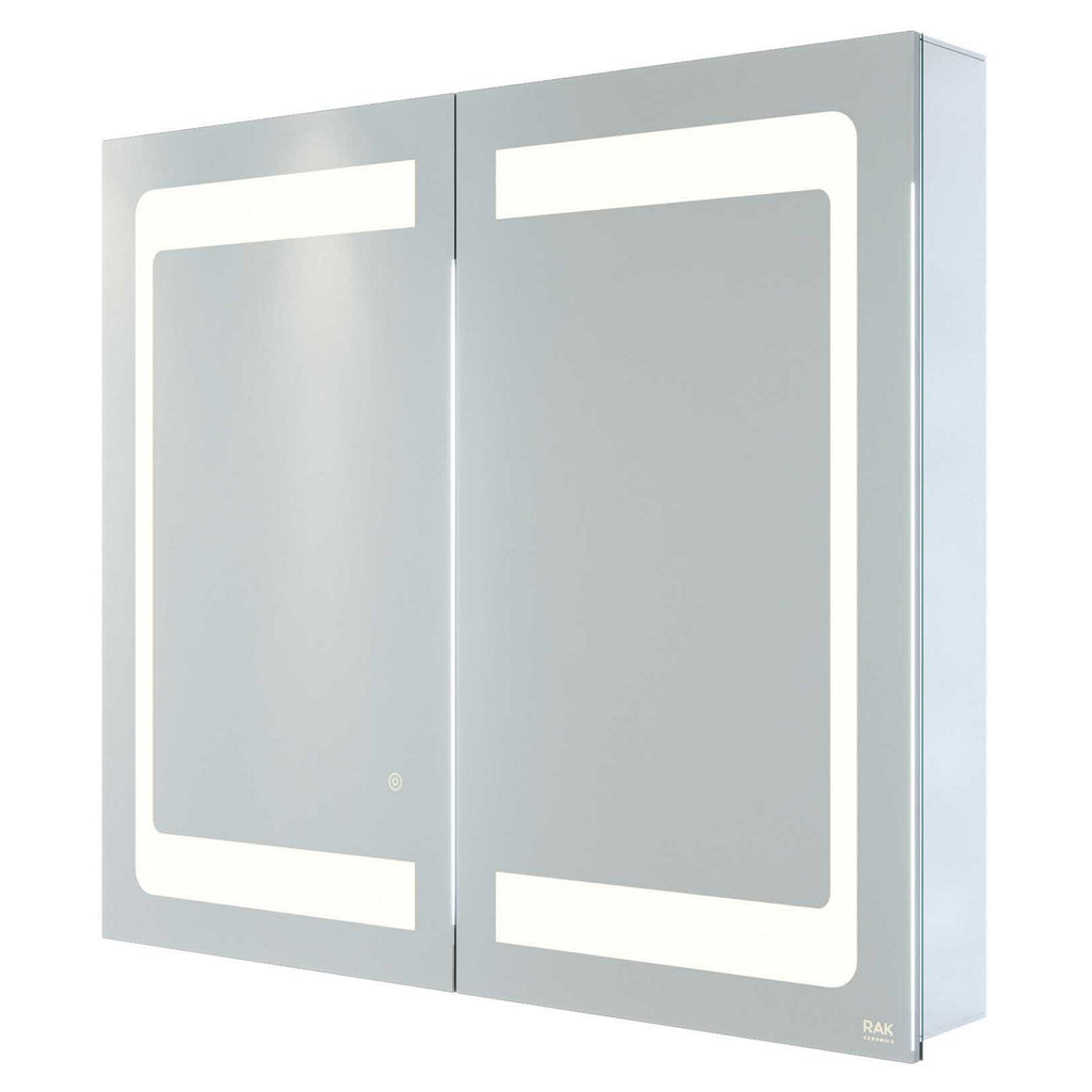 RAK Aphrodite 800x700mm Illuminated Bathroom Mirror Cabinet with Touch Sensor, Demister & Shaving Socket, IP44
