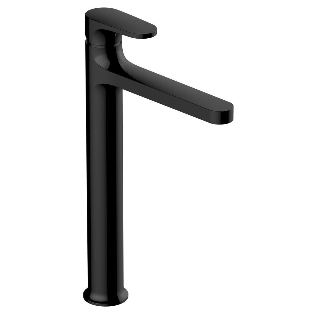 RAK Portofino Tall Matt Black Basin Mixer Tap - Solid Brass & WRAS Approved