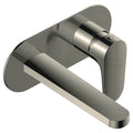 RAK Portofino Brushed Nickel Wall Mounted Basin Mixer Tap - Solid Brass, Single Lever & 15-Year Guarantee
