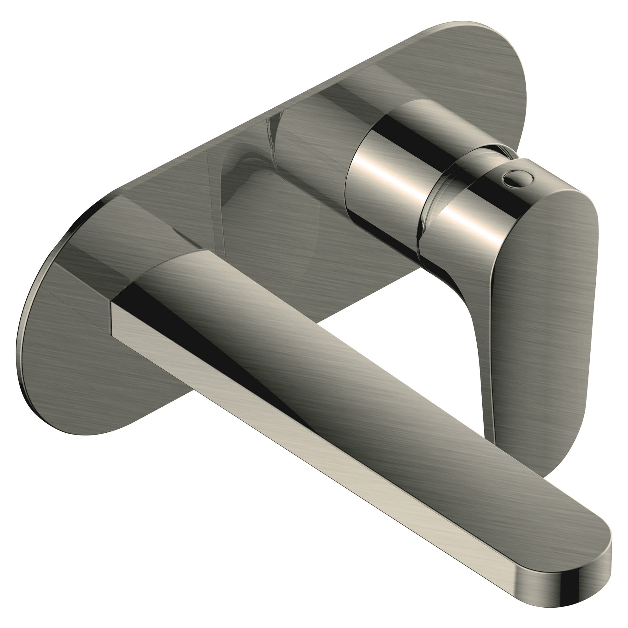 RAK Portofino Brushed Nickel Wall Mounted Basin Mixer Tap - Solid Brass, Single Lever & 15-Year Guarantee