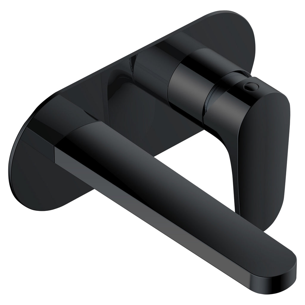 RAK Portofino Matt Black Wall Mounted Basin Mixer Tap - Modern & Durable Solid Brass Design