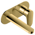 RAK Portofino Modern Brushed Gold Wall-Mounted Basin Mixer Tap, Solid Brass Construction