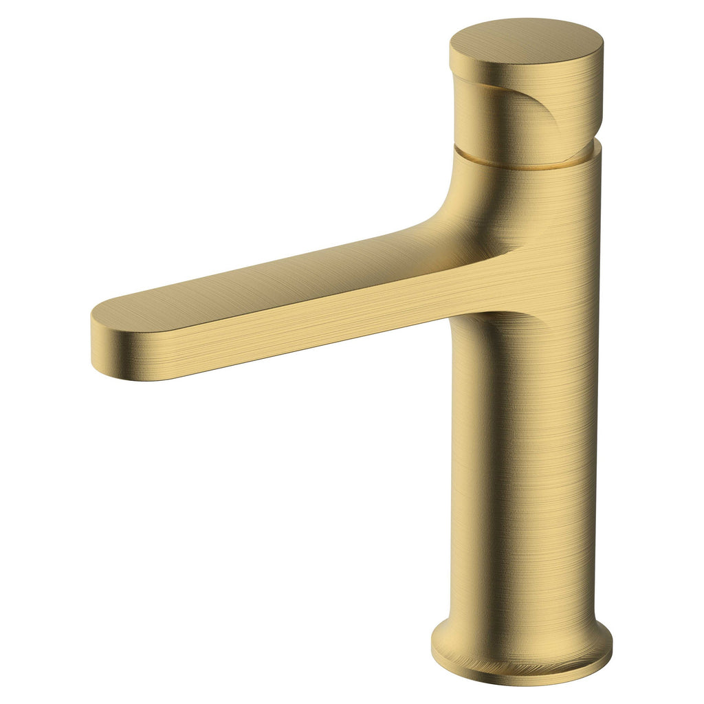 RAK Positano Brushed Gold Modern Basin Mixer Tap - Solid Brass