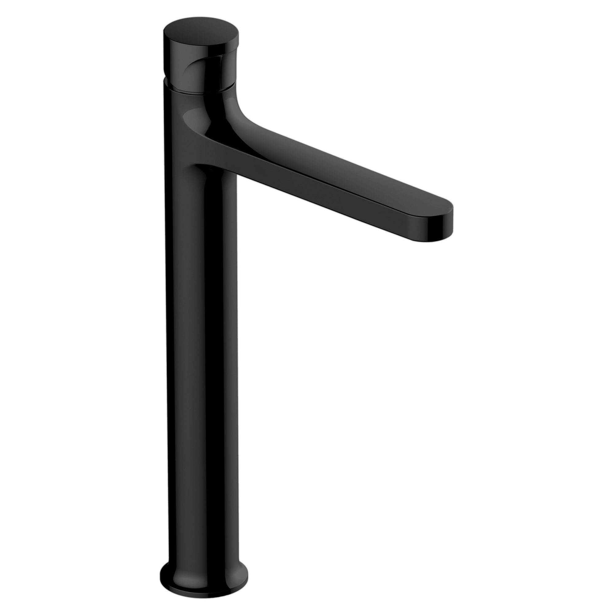 RAK Positano Tall Matt Black Modern Basin Mixer Tap - Solid Brass, Single Lever, WRAS Approved