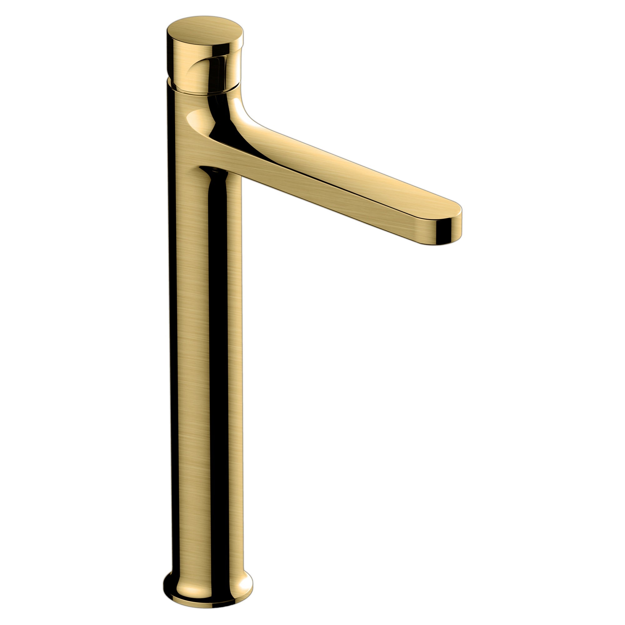 RAK Positano Tall Brushed Gold Modern Basin Mixer Tap - Solid Brass, WRAS Approved
