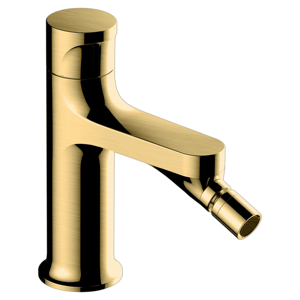 RAK Positano Brushed Gold Bidet Tap, Modern Mono Mixer - Solid Brass & 15 Year Guarantee
