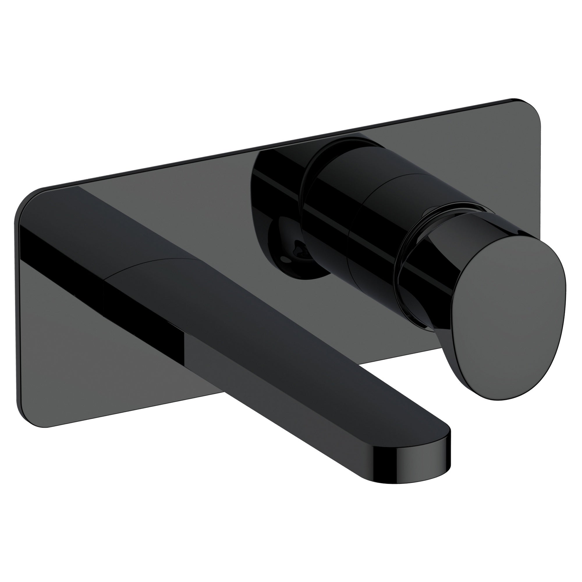 RAK Positano Matt Black Modern Wall Mounted Basin Mixer Tap - Durable Solid Brass Construction