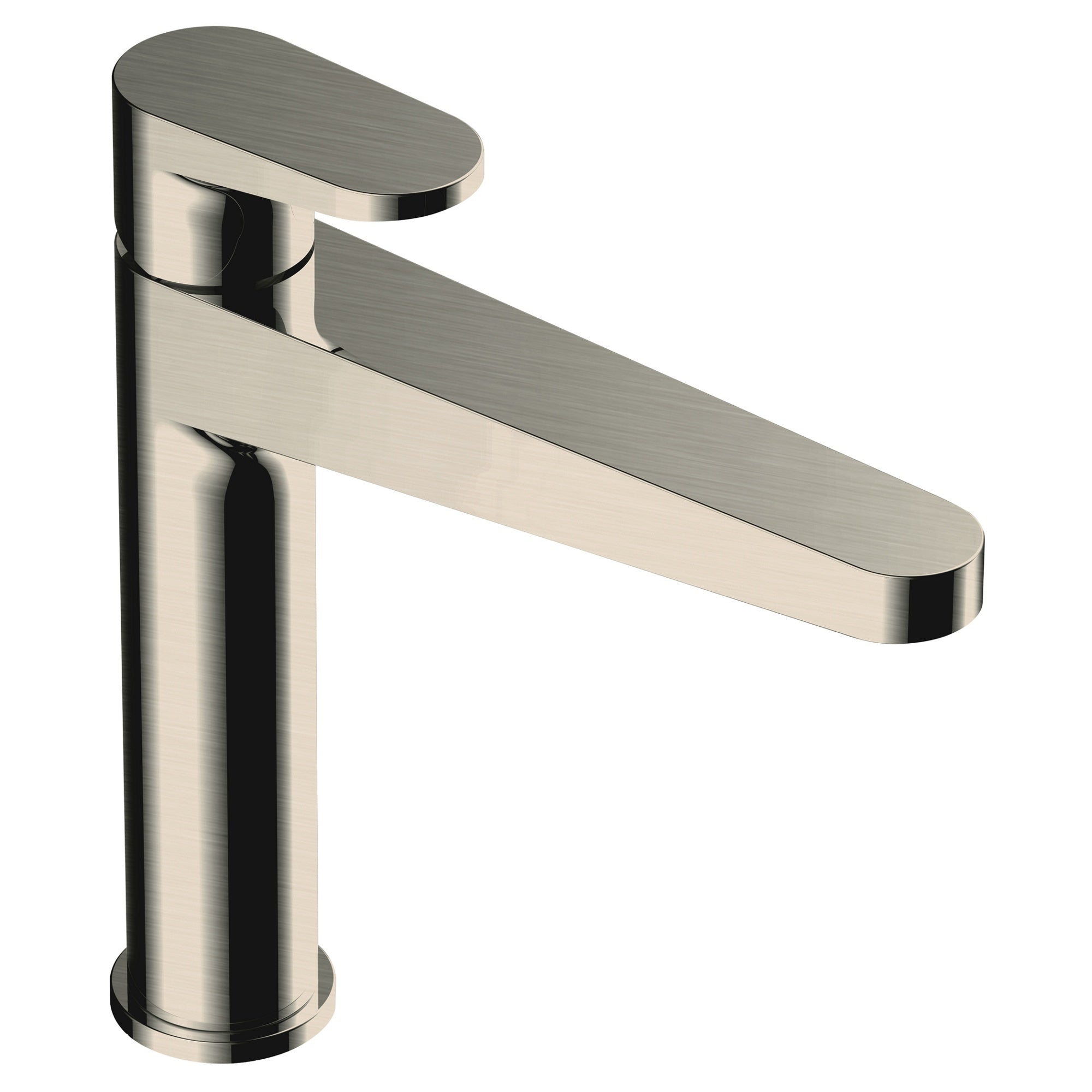 RAK Ceramics Ischia Mid-Height Basin Mixer Tap, Modern Brushed Nickel Finish, Durable Solid Brass