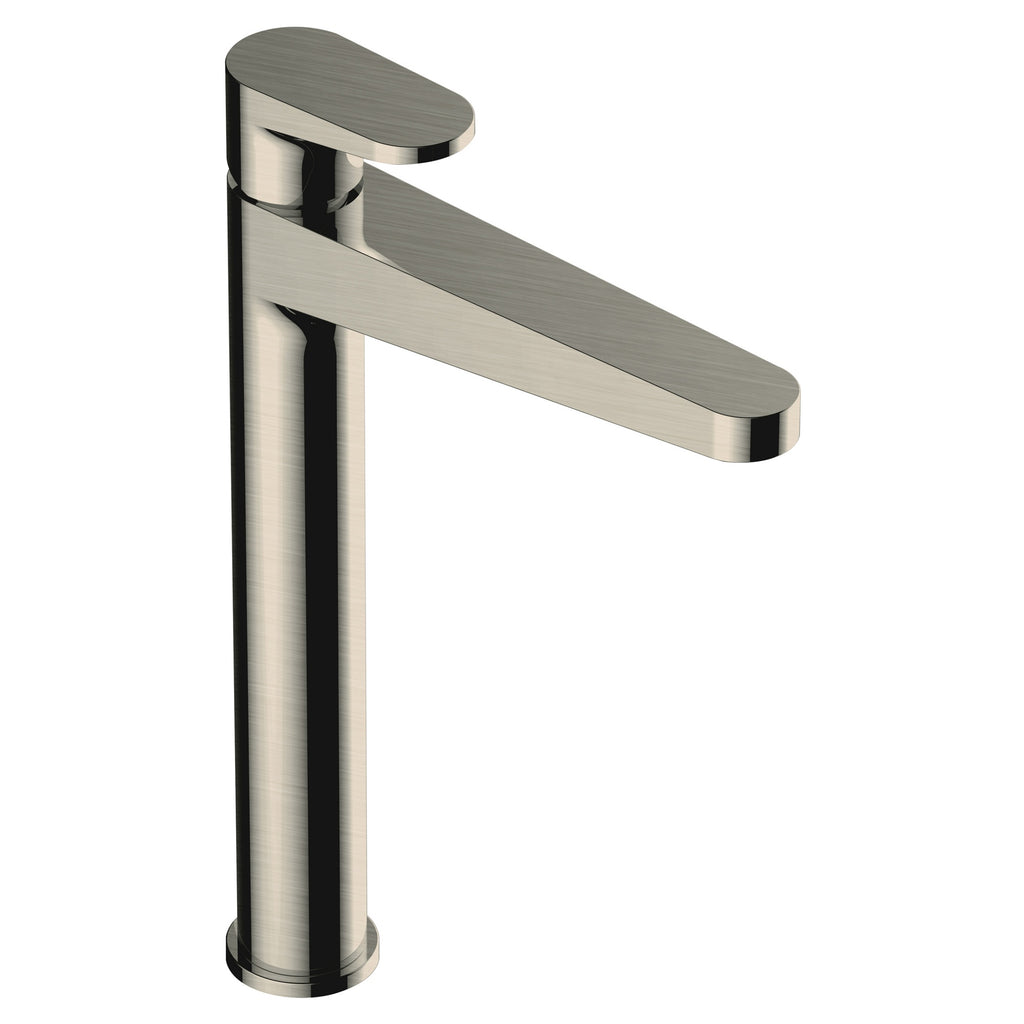 RAK Ischia Tall Brushed Nickel Basin Mixer Tap - Modern Solid Brass, 15-Year Guarantee