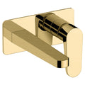 RAK Ischia Wall Mounted Basin Mixer Tap - Brushed Gold Finish, Solid Brass, Modern Design