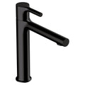 RAK Sorrento Matt Black Mid-Height Basin Mixer Tap, Solid Brass, Contemporary Design for Modern Bathrooms