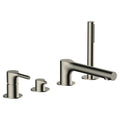 RAK Sorrento Brushed Nickel 4 Hole Deck Mounted Bath Shower Mixer Tap with Handset
