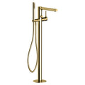 RAK Sorrento Brushed Gold Freestanding Bath Shower Mixer Tap with Handset - Solid Brass