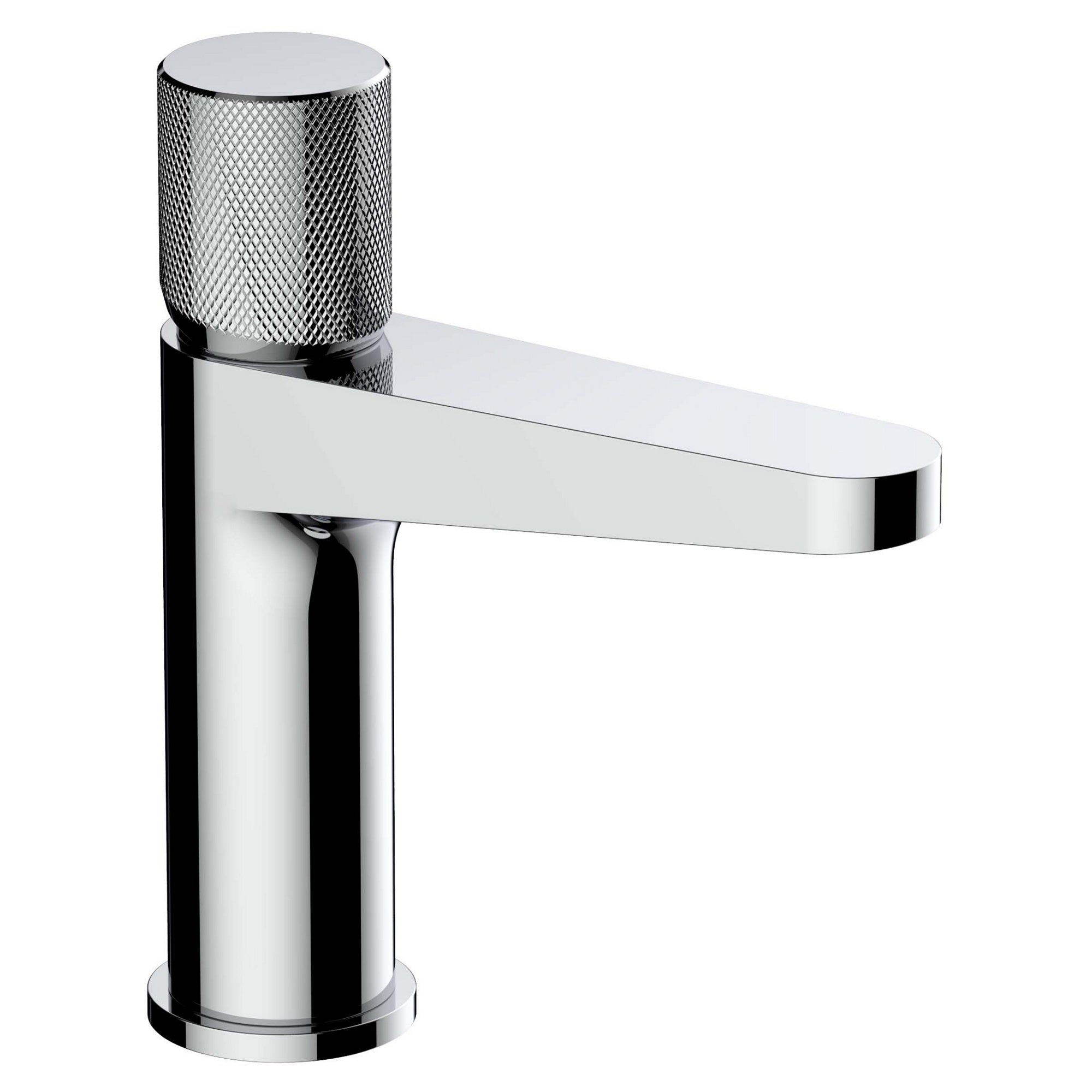 RAK Amalfi Chrome Modern Basin Mono Mixer Tap - Solid Brass with Knurled Handle