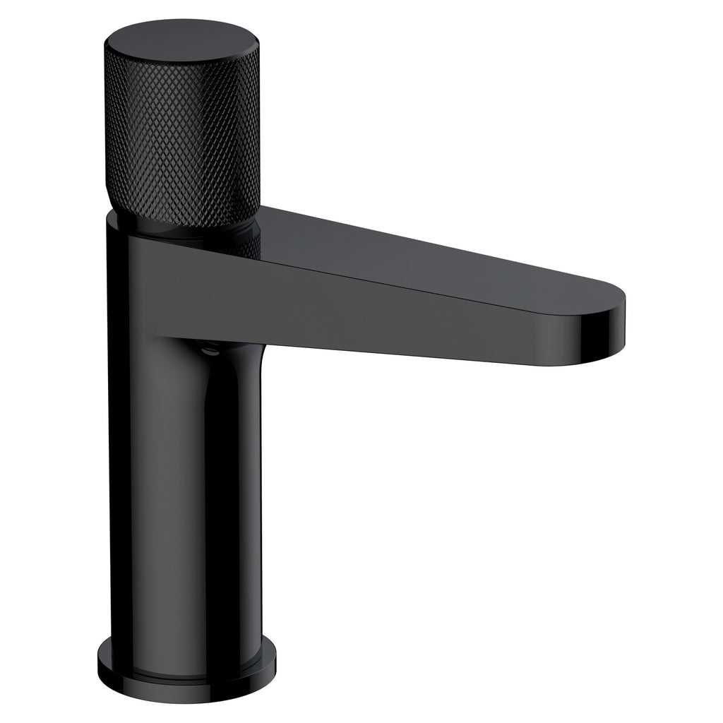 RAK Amalfi Modern Matt Black Basin Mono Mixer Tap with Knurled Handle