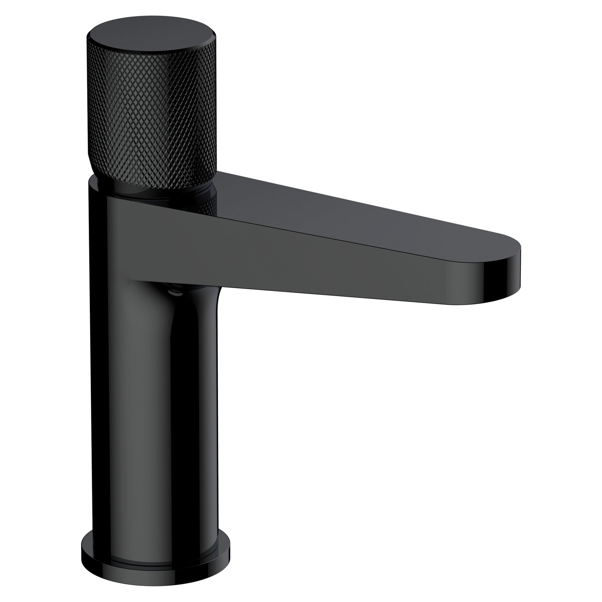 RAK Amalfi Modern Matt Black Basin Mono Mixer Tap with Knurled Handle