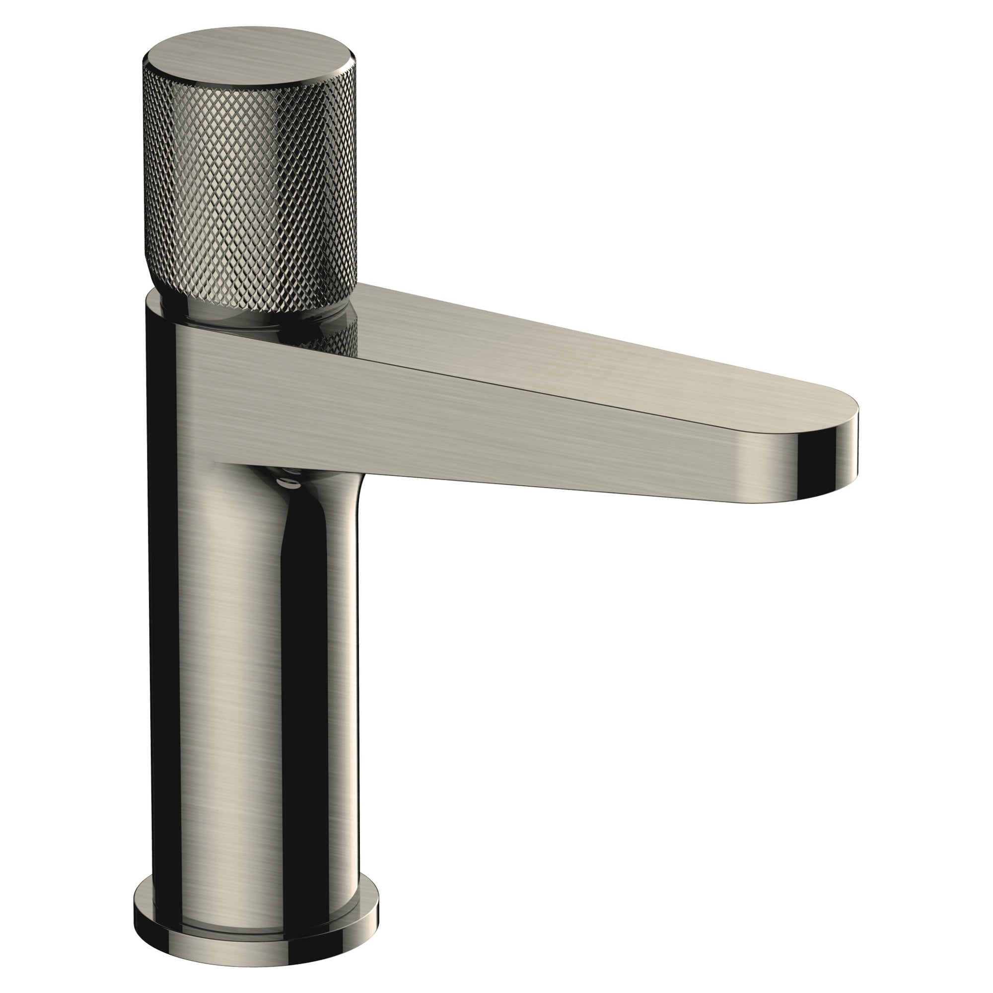 RAK Amalfi Brushed Nickel Basin Mono Mixer Tap - Solid Brass with Knurled Handle