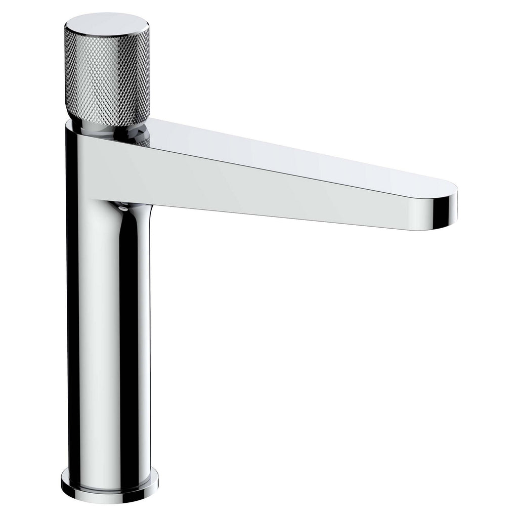 RAK Amalfi Mid-Height Basin Mixer Tap, Polished Chrome, Solid Brass, Modern & Durable for UK Bathrooms