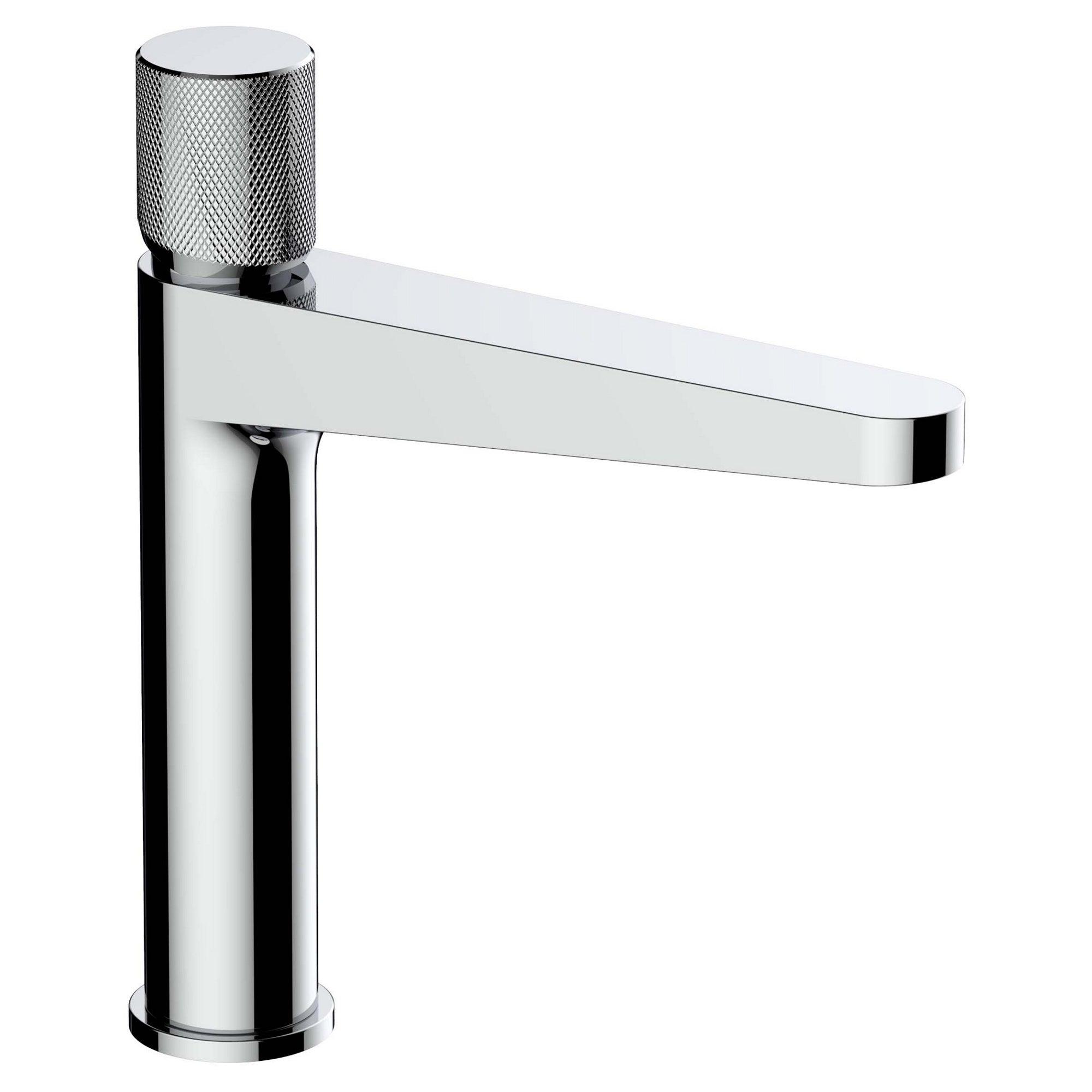 RAK Amalfi Mid-Height Basin Mixer Tap, Polished Chrome, Solid Brass, Modern & Durable for UK Bathrooms