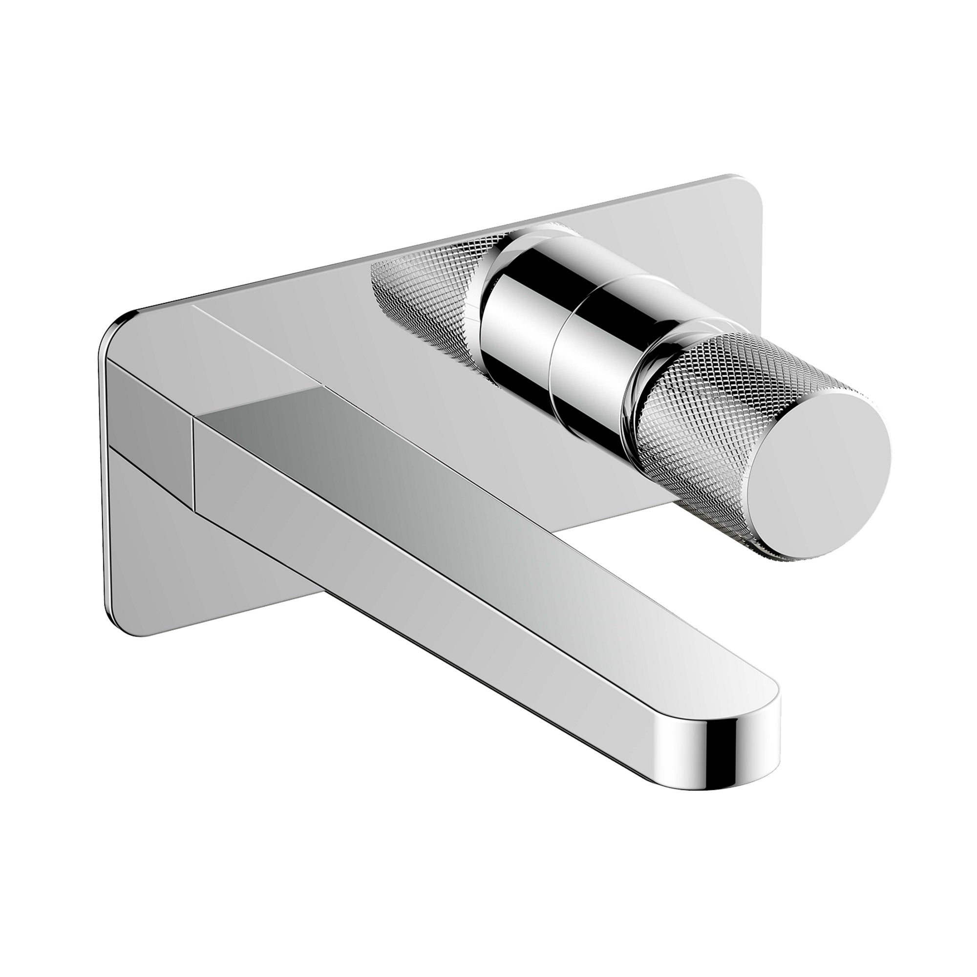 RAK Amalfi Wall Mounted Basin Mixer Tap - Polished Chrome, Solid Brass with Knurled Handle