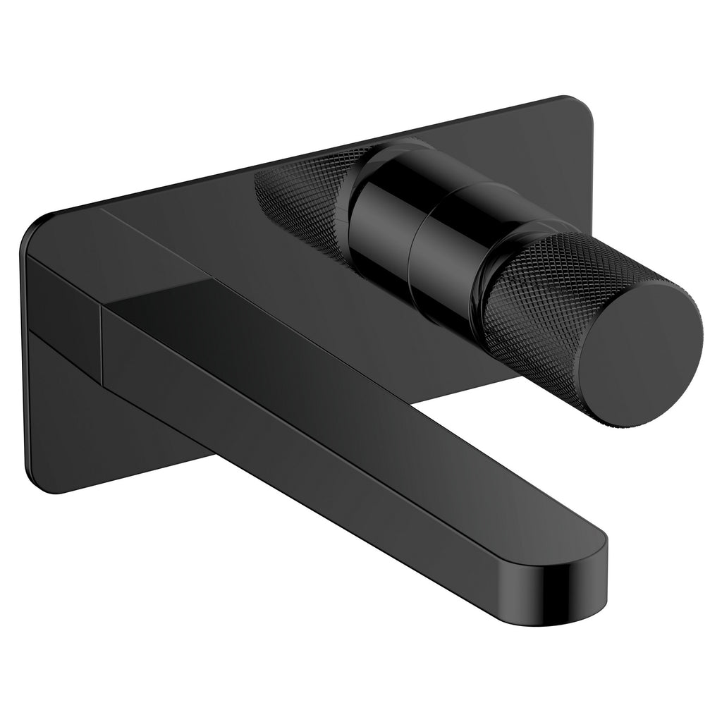 RAK Ceramics Amalfi Matt Black Wall Mounted Basin Mixer Tap with Knurled Handle