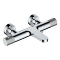 RAK Amalfi Chrome Thermostatic Wall Mounted Bath Shower Mixer Tap - Solid Brass, 15-Year Guarantee