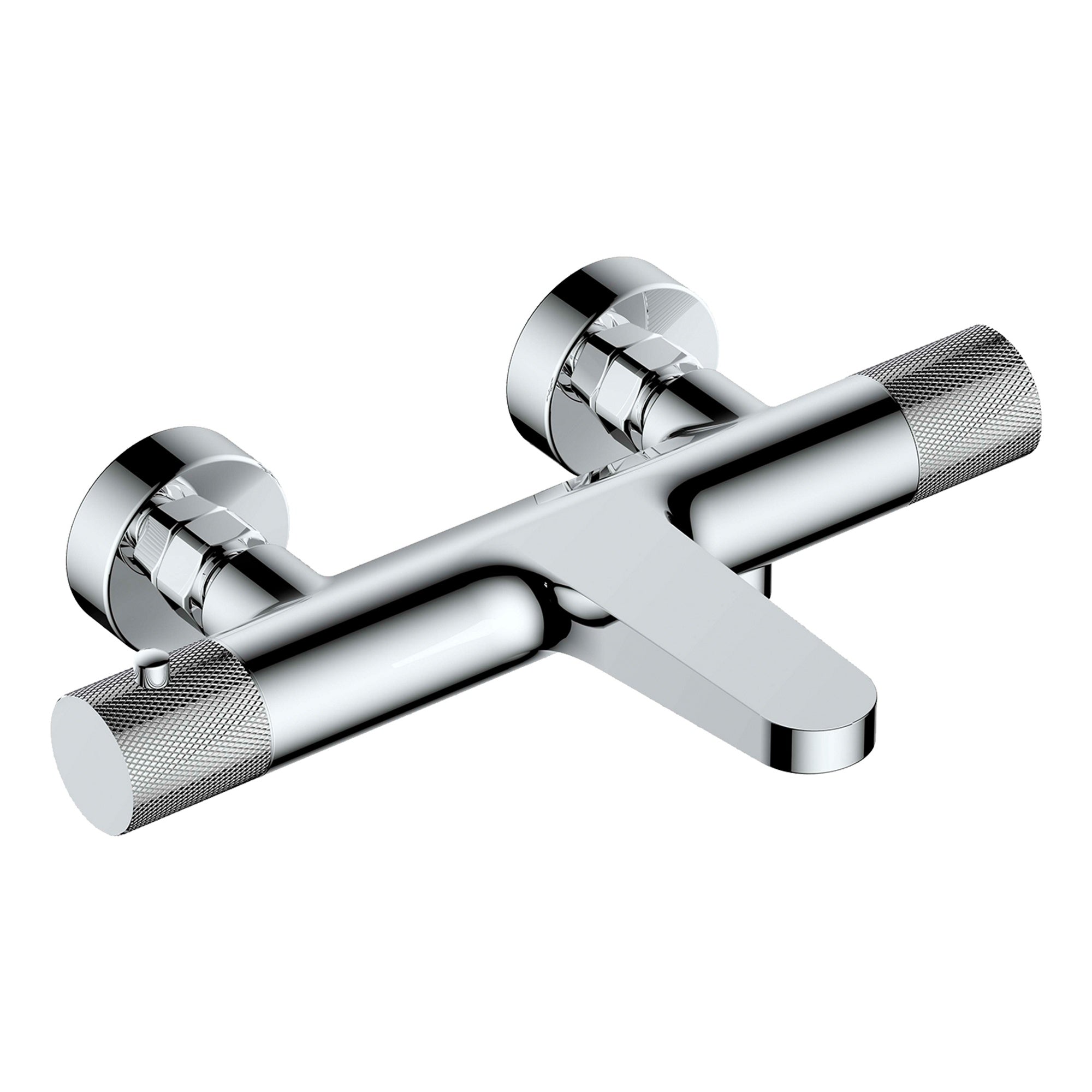 RAK Amalfi Chrome Thermostatic Wall Mounted Bath Shower Mixer Tap - Solid Brass, 15-Year Guarantee