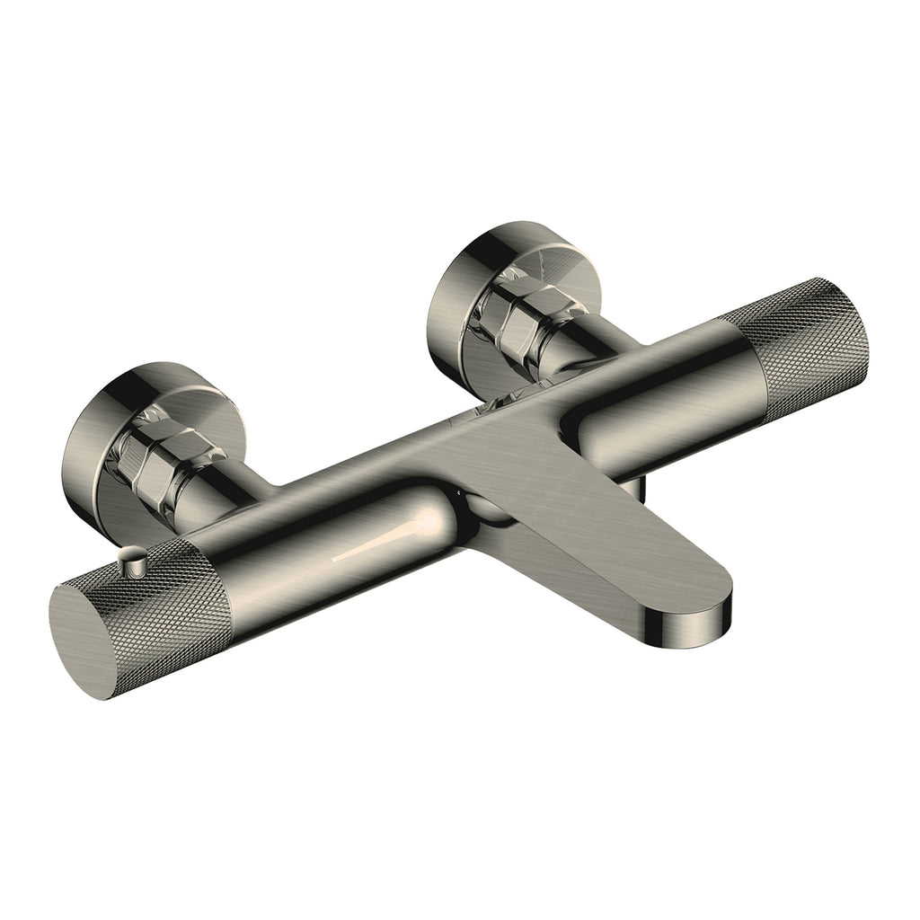 RAK Ceramics Amalfi Thermostatic Wall Mounted Bath Shower Mixer Tap - Durable Brushed Nickel