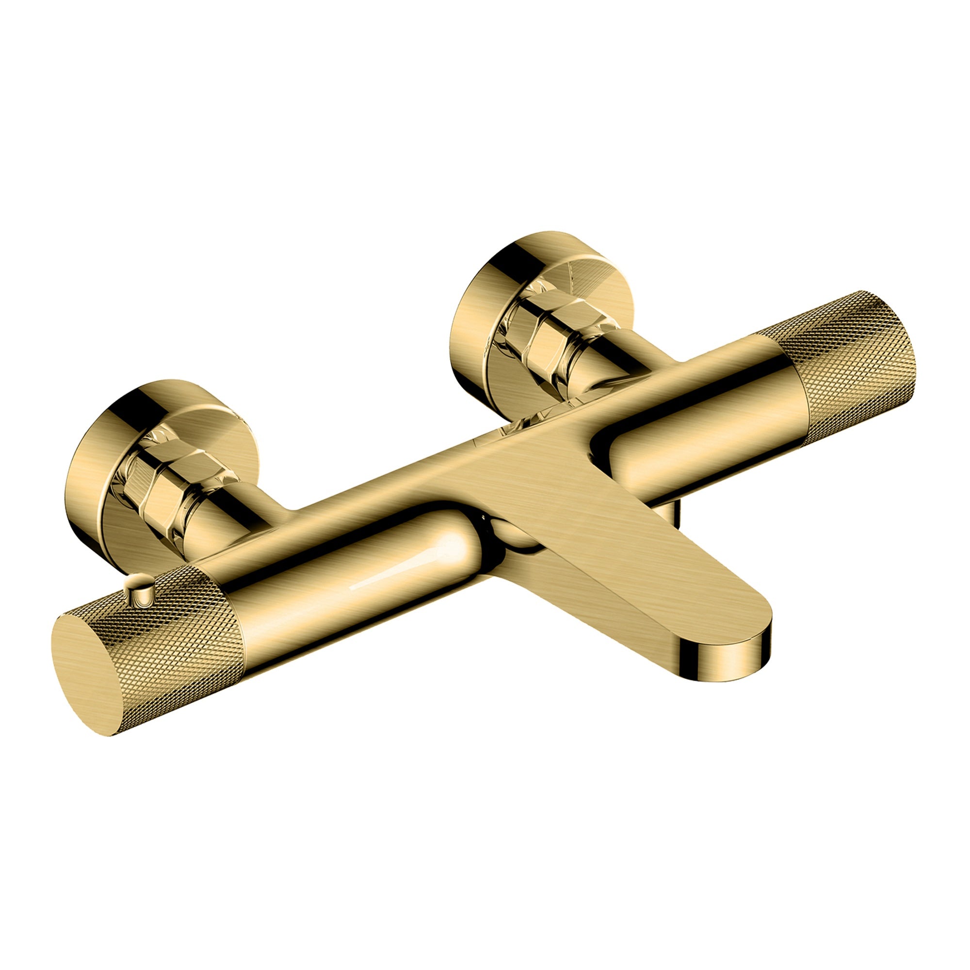 RAK Ceramics Amalfi Wall-Mounted Thermostatic Bath Shower Mixer Tap - Brushed Gold