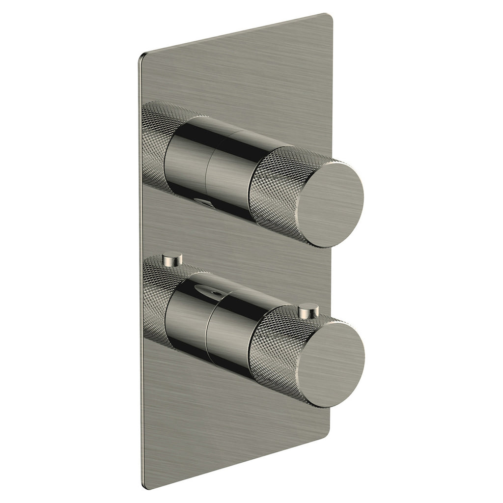 RAK Amalfi Brushed Nickel Thermostatic Concealed Dual Outlet Shower Valve Modern, Durable Brass
