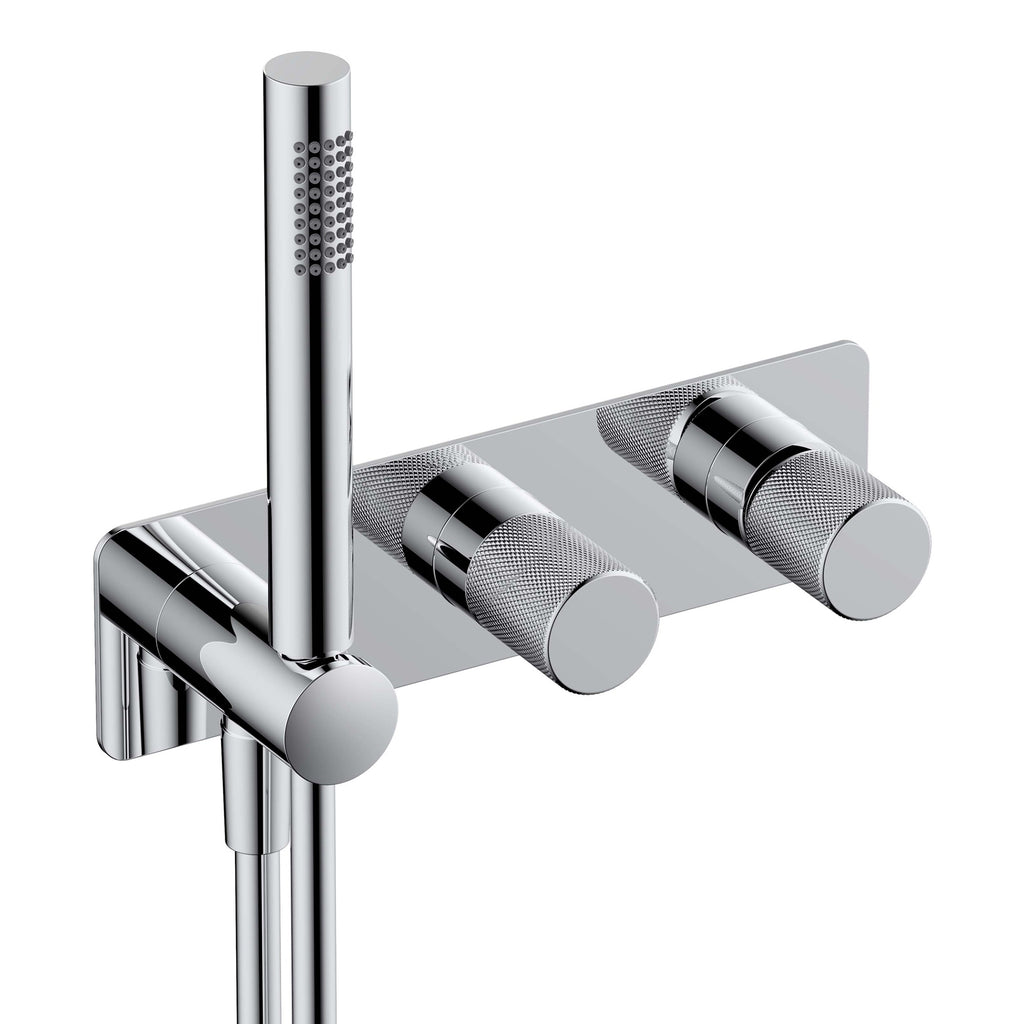 RAK Ceramics Amalfi Thermostatic Concealed Wall-Mounted Dual Outlet Shower Valve with Chrome Handset
