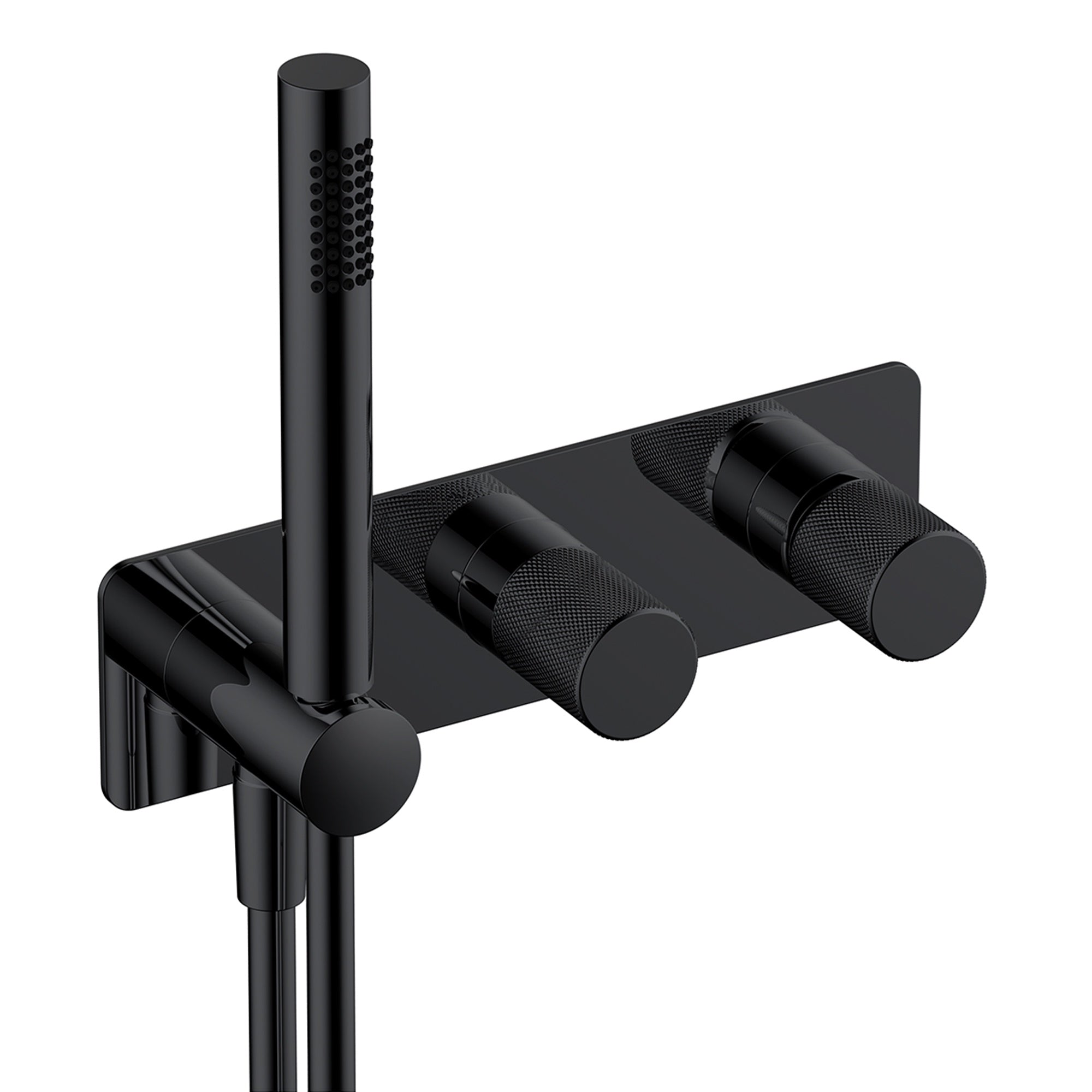 RAK Amalfi Matt Black Concealed Thermostatic Shower Valve with Dual Outlet & Handset