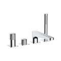 RAK Amalfi Chrome 4-Hole Bath Shower Mixer Tap with Pull-Out Handset - Solid Brass