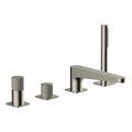RAK Amalfi Brushed Nickel 4-Hole Deck-Mounted Bath Shower Mixer Tap with Handset