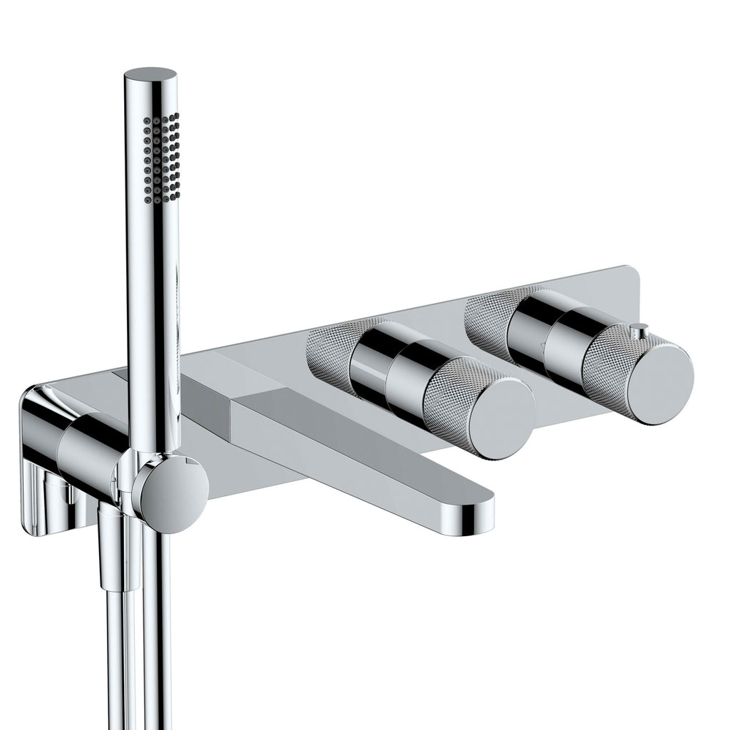 RAK Amalfi Chrome Thermostatic Concealed Shower Valve with Dual Outlet, Handset & Bath Spout