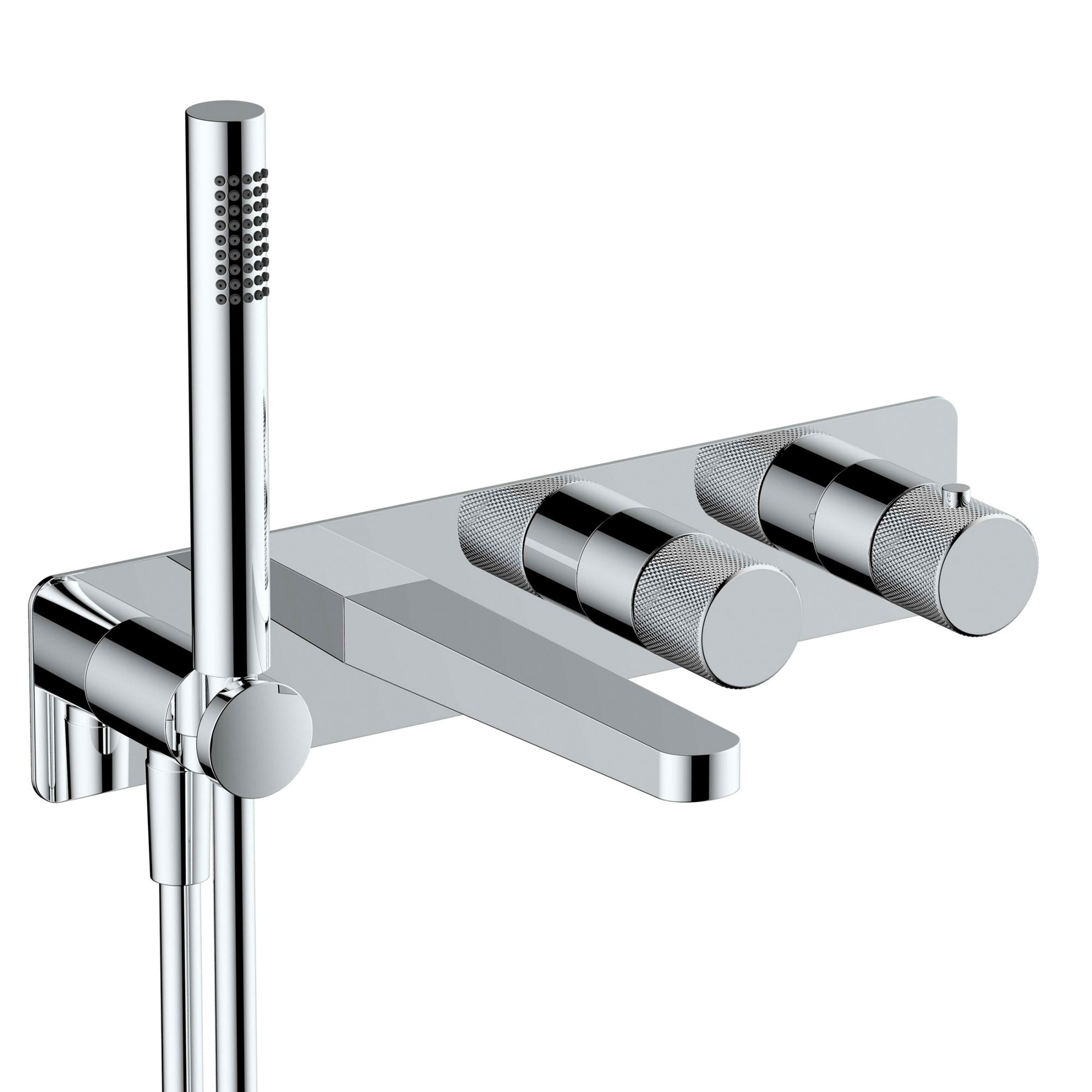 RAK Amalfi Chrome Thermostatic Concealed Shower Valve with Dual Outlet, Handset & Bath Spout