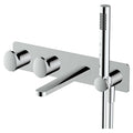 RAK Ceramics Portofino Polished Chrome Wall-Mounted Thermostatic Bath Shower Mixer Tap with Dual Outlet & Shower Kit