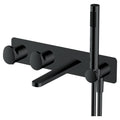 RAK Ceramics Portofino Matt Black Wall-Mounted Thermostatic Bath & Shower Mixer Tap with Dual Outlet