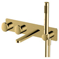 RAK Portofino Brushed Gold Wall-Mounted Dual Outlet Thermostatic Bath Shower Mixer Tap