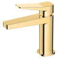 RAK Petit Square Modern Basin Mixer Tap - Brushed Gold Solid Brass Mono, 15-Year Guarantee