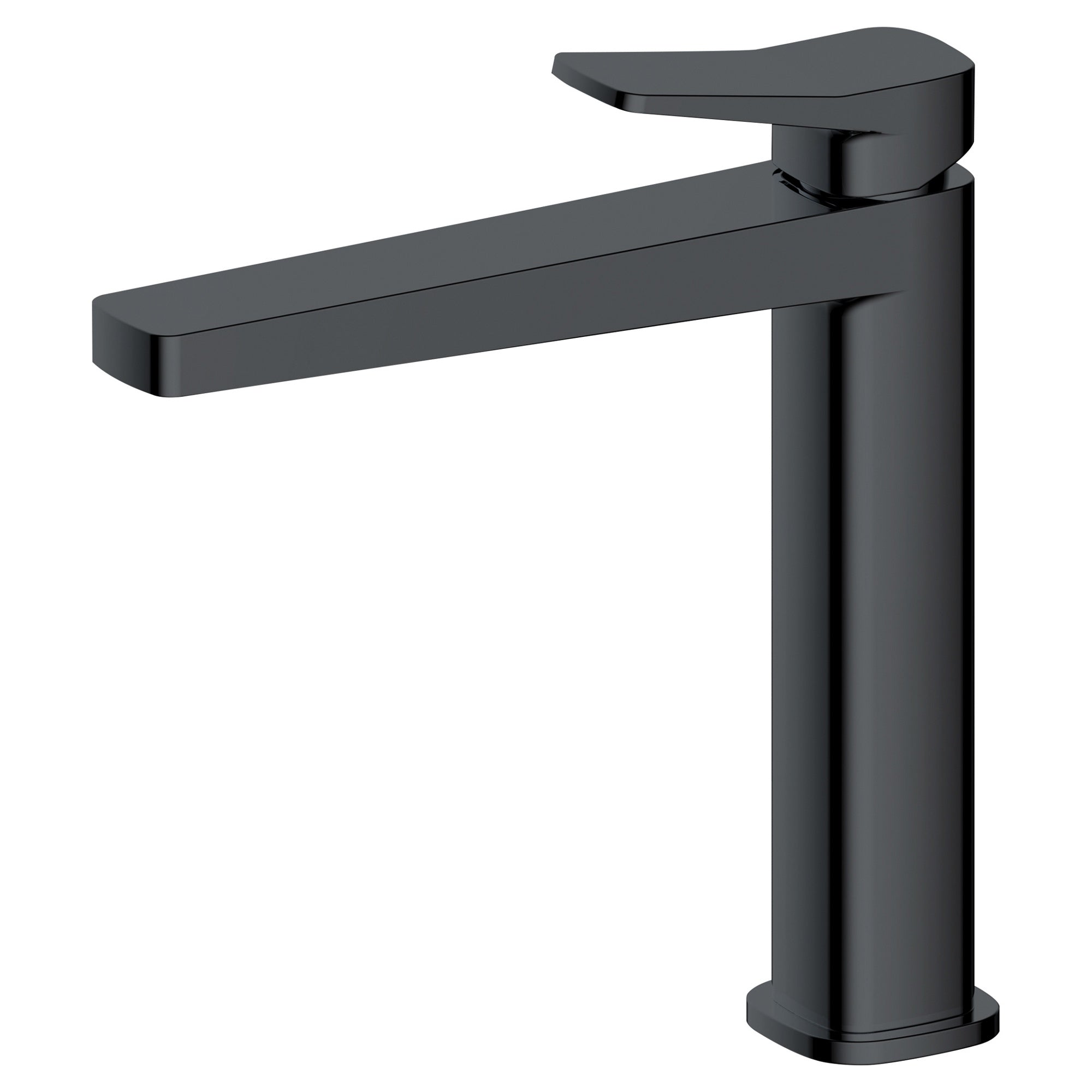 RAK Petit Square Matt Black Modern Basin Mixer Tap with Single Lever - Solid Brass