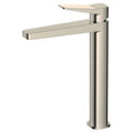 RAK Petit Tall Modern Basin Mixer Tap - Luxury Brushed Nickel Solid Brass, Single Lever Design