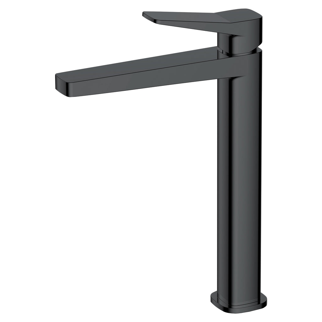 RAK Petit Tall Matt Black Basin Mixer Tap - Solid Brass, Modern Design, 15-Year Guarantee