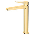 RAK Petit Square Tall Brushed Gold Basin Mono Mixer Tap - Solid Brass & WRAS Approved